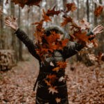 jesień las jesienią liście